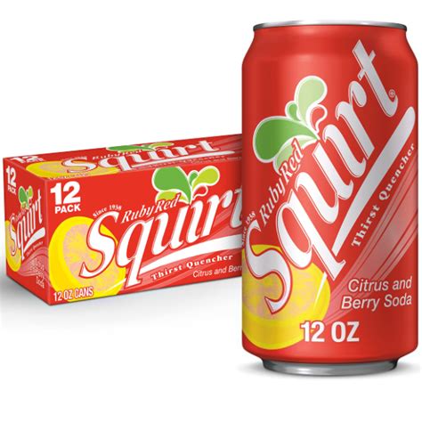Ruby red squirt soda discontinued - Soda, Ruby Red Ruby Red, Squirt 12 fl oz 170 Calories 45 g 0 g 0 g 0 g 0 mg 0 g 55.0 mg 44 g 0 g. Find on Amazon. Percent calories from... Nutrition Facts; ... Ruby Red? Amount of net carbs in Soda, Ruby Red: Net carbs How much sugar is in Soda, Ruby Red? Amount of sugar in Soda, Ruby Red: Sugar How much protein is in Soda, Ruby Red? ...